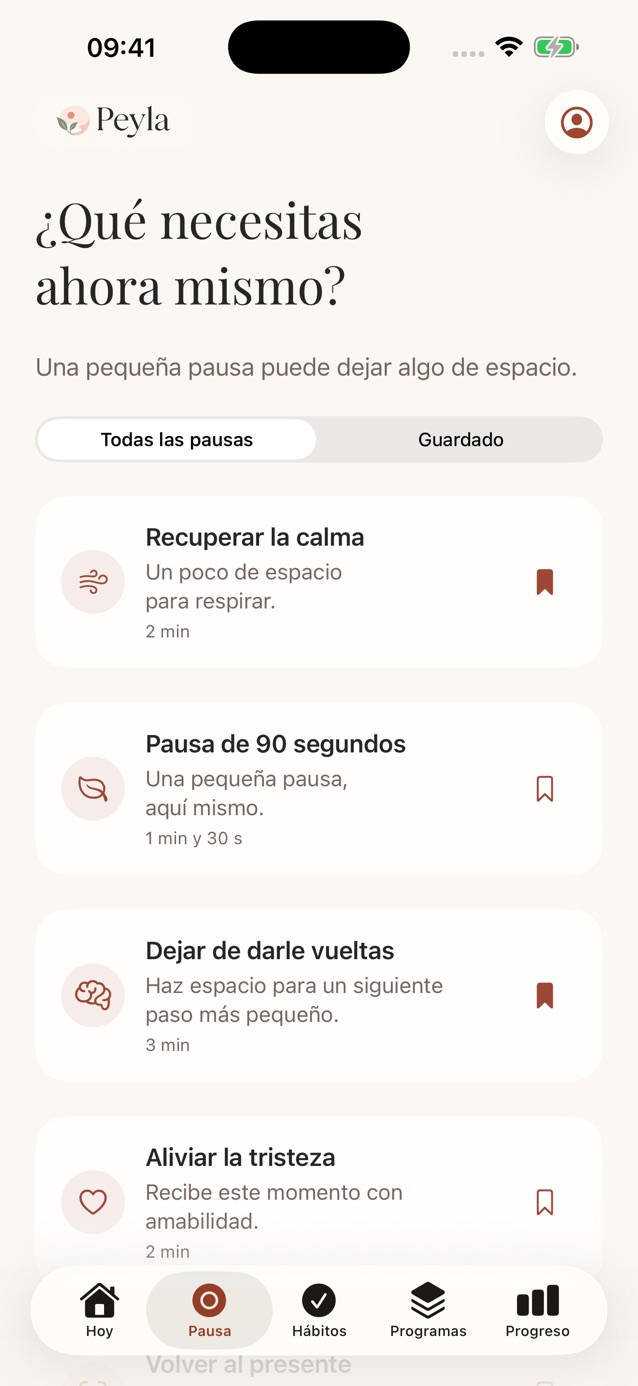 Peyla · Pausas